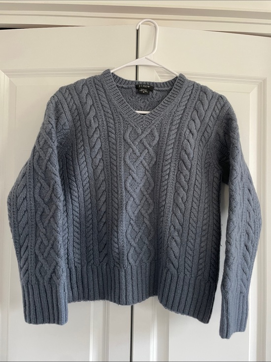 J. Crew Sweaters - J. Crew 100% Wool Cable Knit V-Neck Sweater in Heather Slate